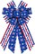 Large 4th of July Patriotic Wreath Bow – Red, White & Blue Stars and Stripes Burlap Bow, Memorial Day & Independence Day Tree Topper for Front Door, Indoor/Outdoor Holiday Decorations